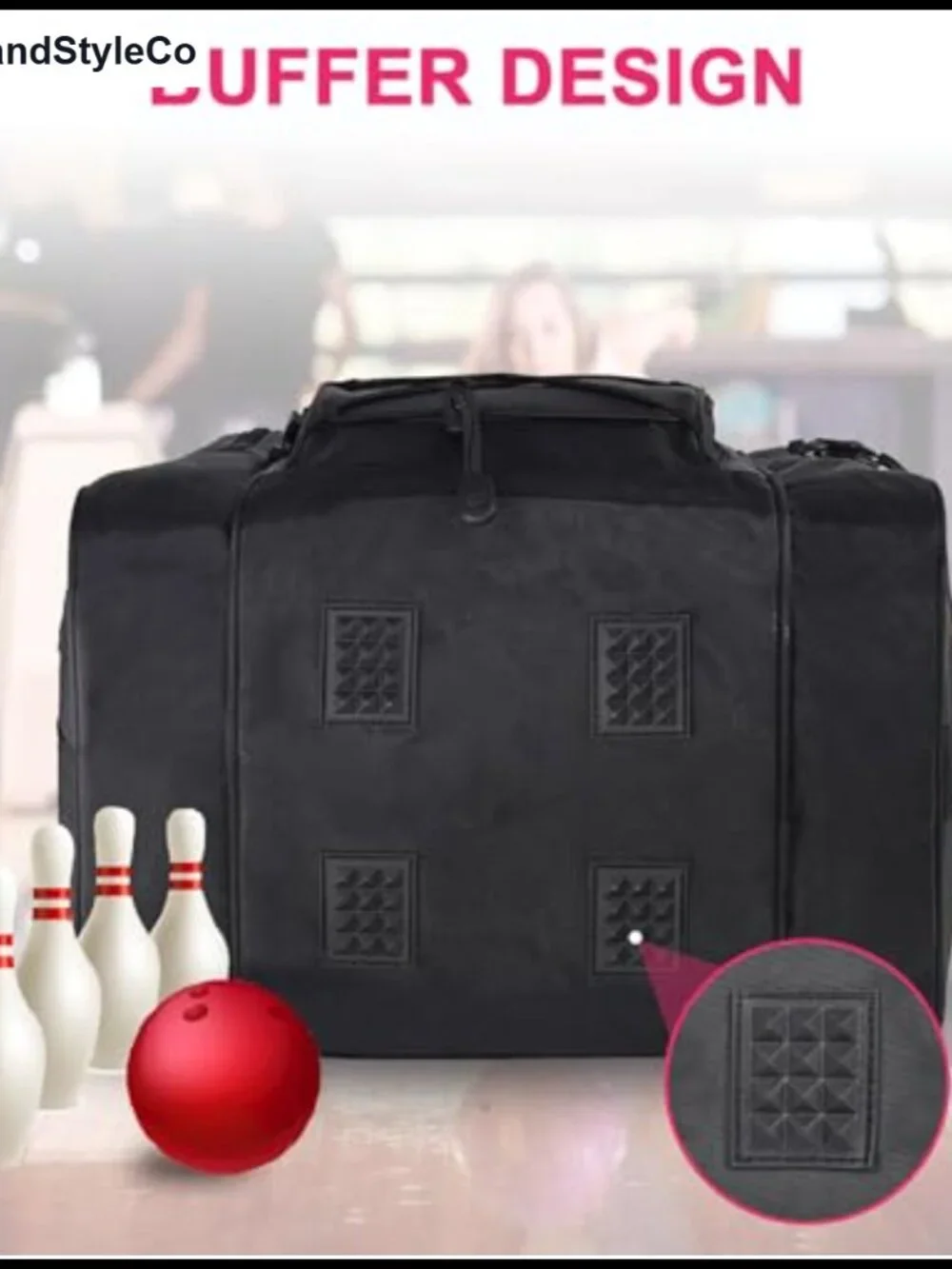 Bowling Ball Bag Tote for 1 Ball & Shoes Padded Holder Adjustable Strap Heavy
